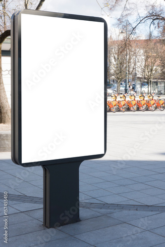 Mock up. Blank billboard outdoors, outdoor advertising, public information board in the street