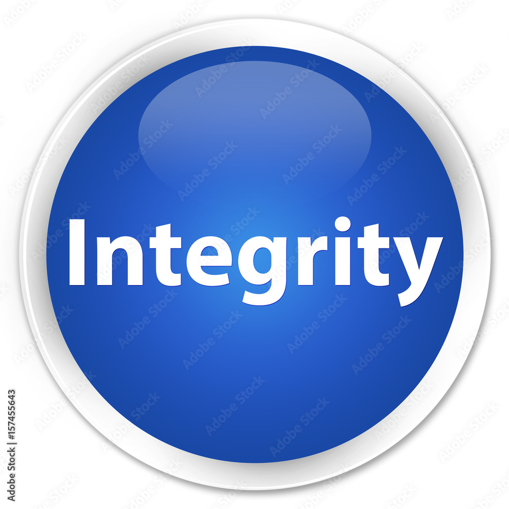 Integrity premium blue round button Integrity premium blue round button