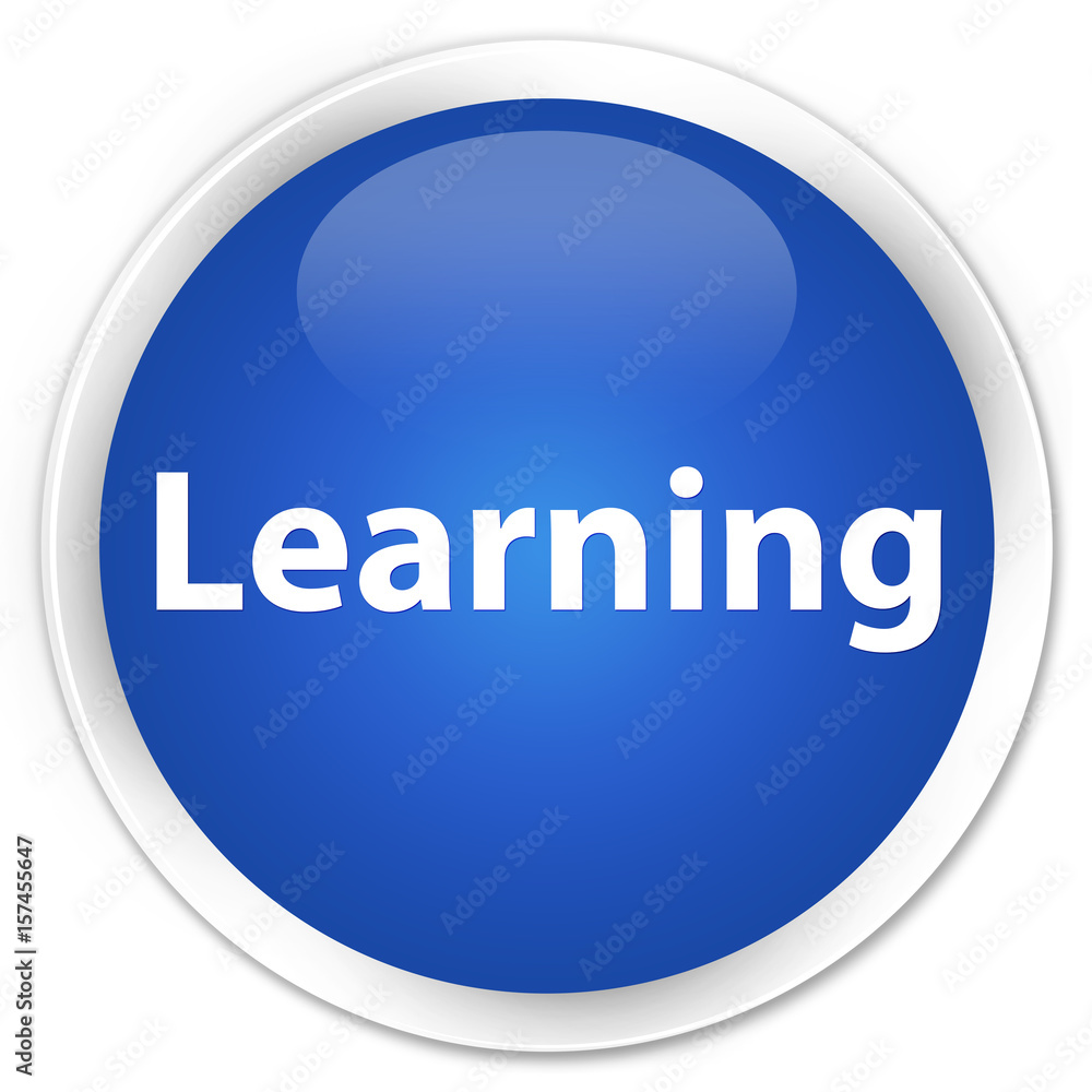 Learning premium blue round button Learning premium blue round button