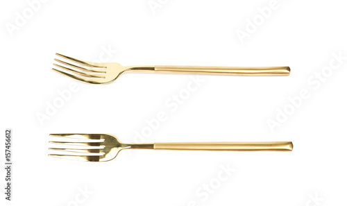 Metal dinner fork isolated