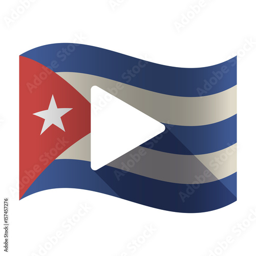 Isolated Cuba flag with a play sign