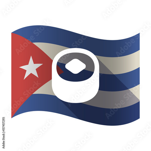 Isolated Cuba flag with a piece of sushi