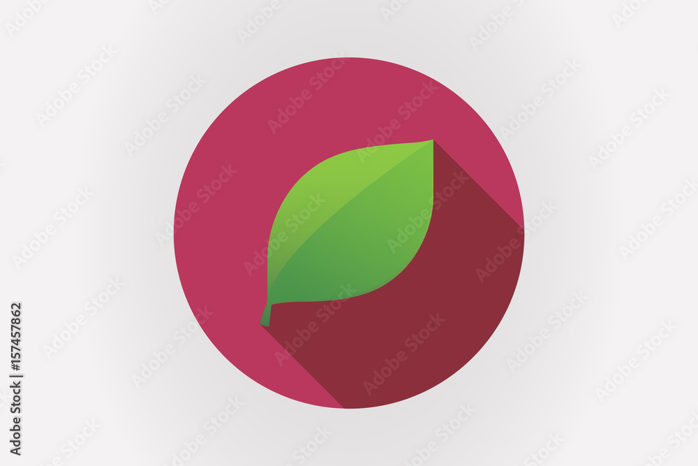 Long shadow Japan flag with a green leaf Long shadow Japan flag with a green leaf