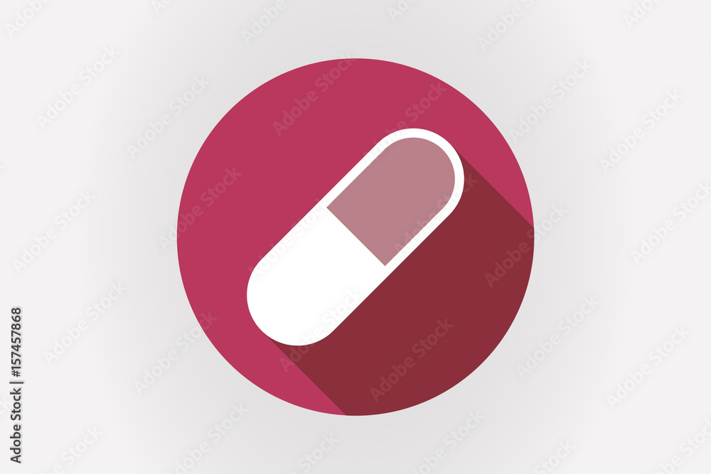 Long shadow Japan flag with a pill Long shadow Japan flag with a pill