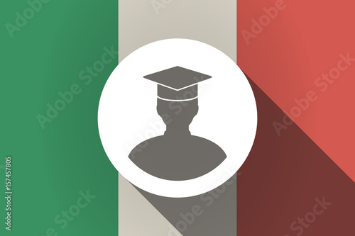 Long shadow  Italy flag with a student