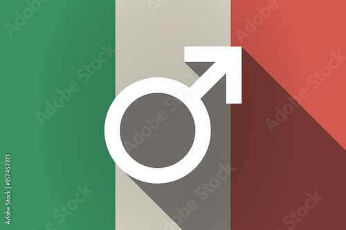 Long shadow  Italy flag with a male sign
