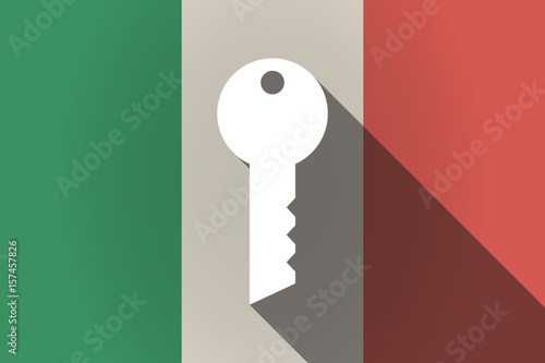 Long shadow  Italy flag with a key