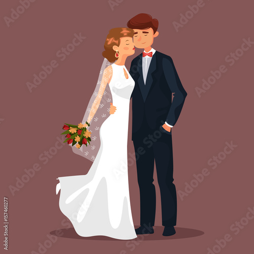 Husband and wife, man and woman couple at wedding