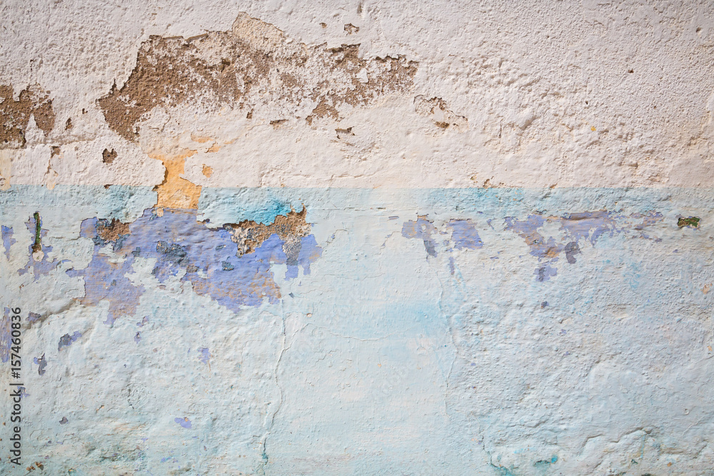 grungy blue paint Mediterranean wall texture background