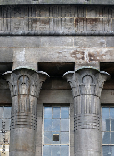 egyptian stone columns on the temple works mill in leeds photo