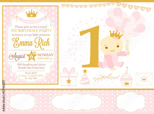 Canvas Print Pink and gold princess party decor