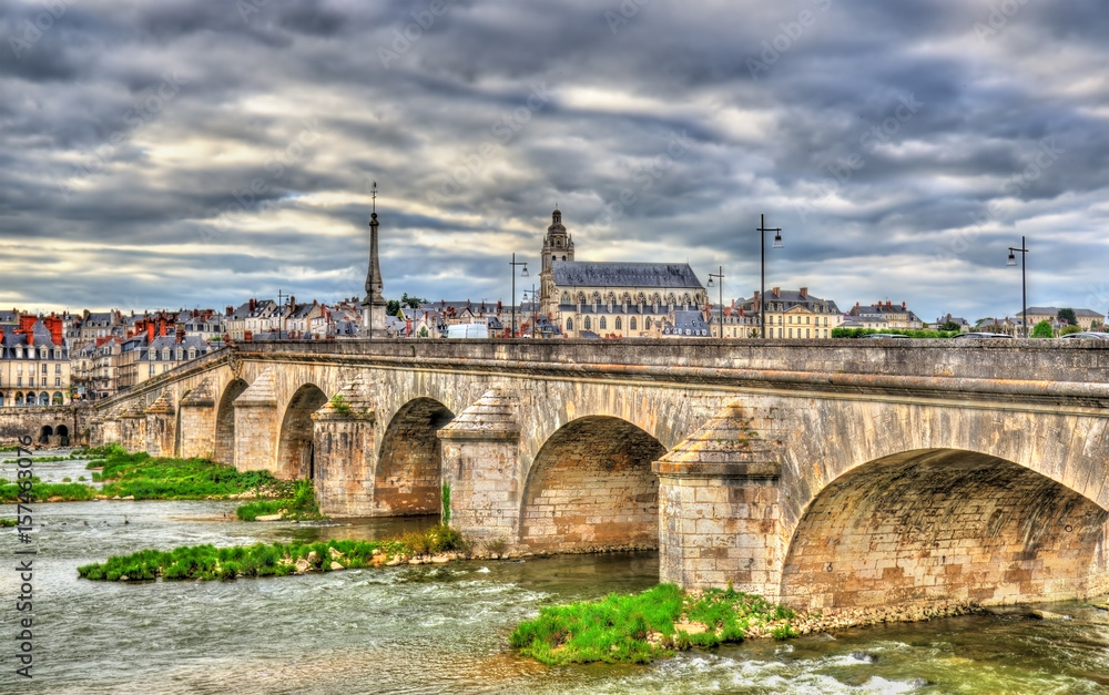 Fototapeta premium Jacques-Gabriel Bridge over the Loire in Blois, France