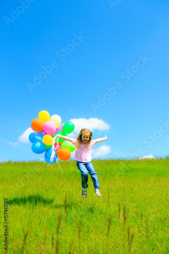Little Girl With Colorful Balloons