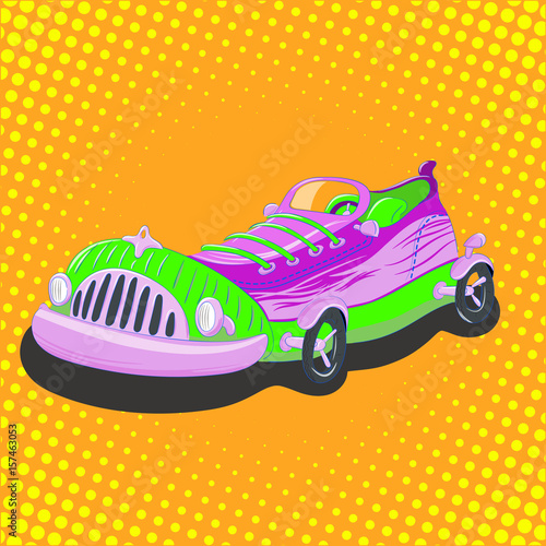 Cartoon sneaker car