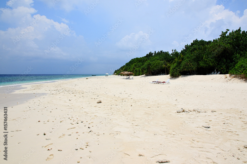 Beautiful beach on Ukulhas at Maldives