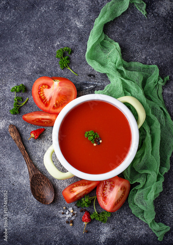 Tomato soup. Healthy vegan food