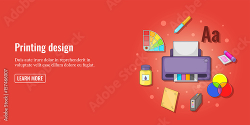 Print design banner horizontal man, cartoon style