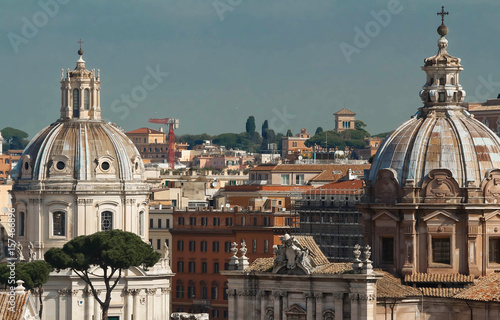 Rome, Italy - Aerial view of the city center .