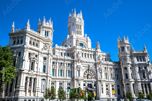 Madrid,Spain-May 27,2015: Cibeles Palace and fountain at the Plaza de Cibeles in Madrid, Spain