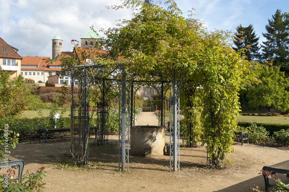 Der Rosenpavillon im Magdalenengarten
Im Hintergrund die Michaeliskirche
Der Rosenpavillon im Magdalenengarten
Im Hintergrund die Michaeliskirche