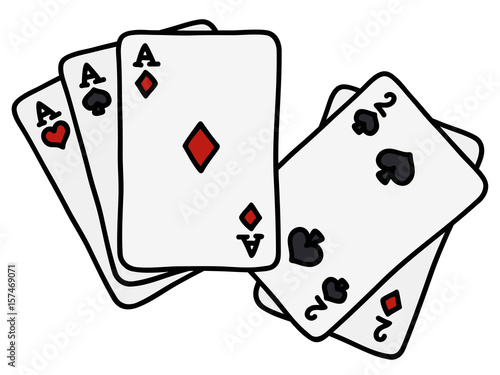 Full house of poker cards