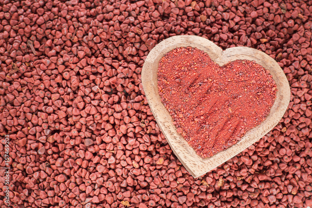 Annatto seeds and powder- Bixa orellana Annatto seeds and powder- Bixa orellana