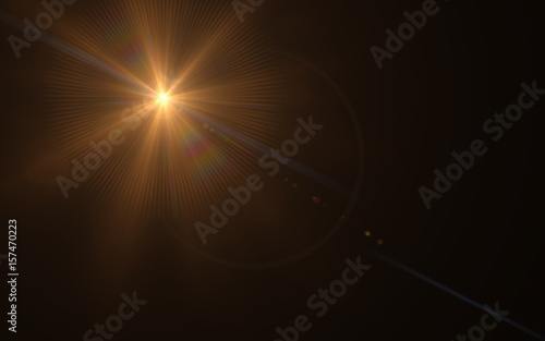 Design abstract natural lens flare in space. Rays background