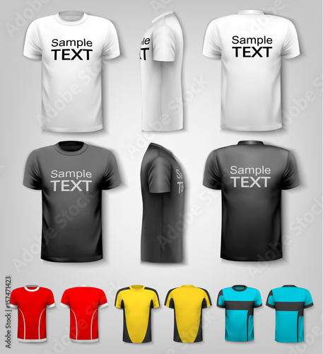 T-shirts with sample text space. Vector.