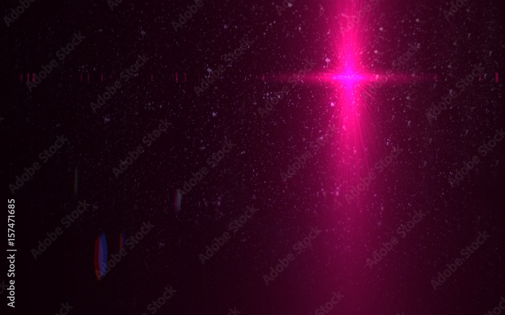 Abstract digital lens flare in black background