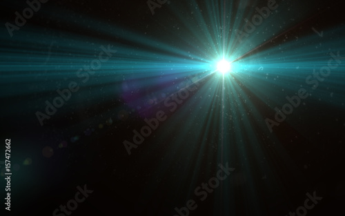 Abstract digital lens flare with black background