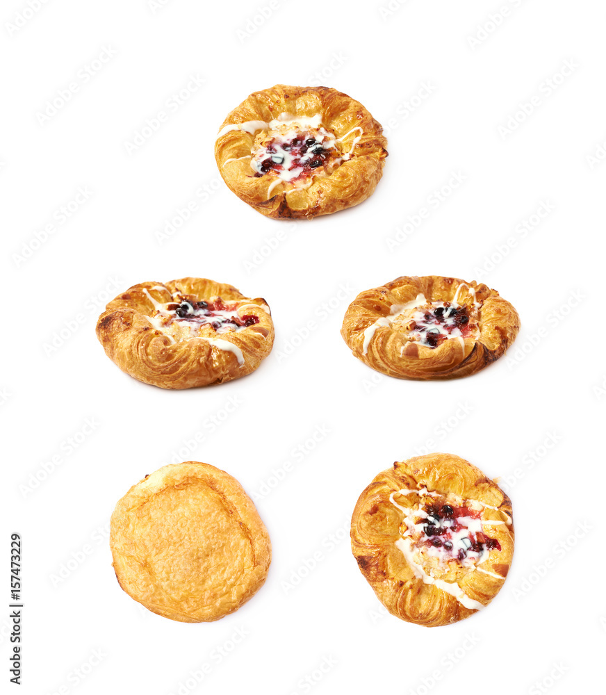 Sweet pastry bun isolated