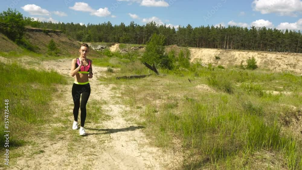 sexy athletic girl running outdoors sexy athletic girl running outdoors