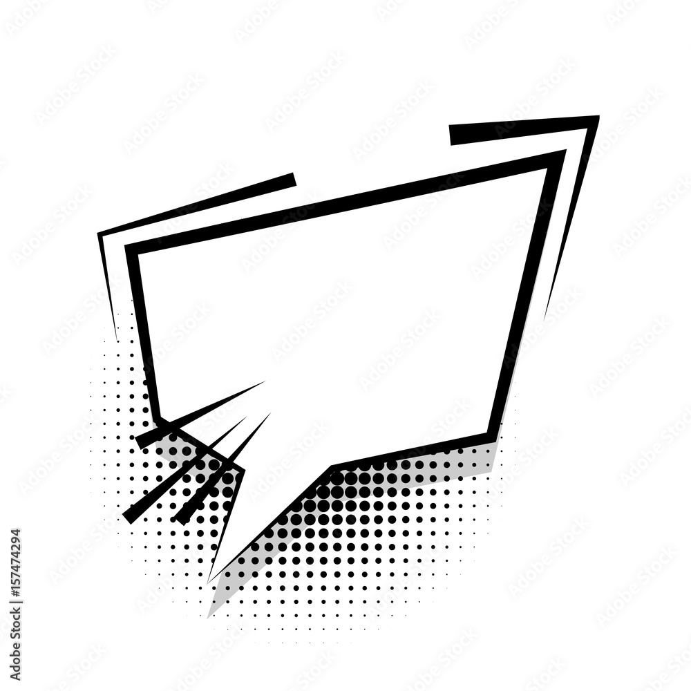 Cloud empty white comic book text balloon pop art. Bubble icon speech  phrase. Cartoon funny label tag expression. Sound boom explosion effects.  Advertising vector halftone dot illustration. Stock Vector | Adobe Stock