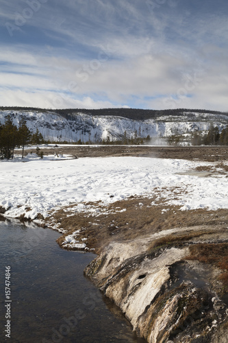 Fototapeta Naklejka Na Ścianę i Meble -  Firehole River, Winter, Yellowstone NP