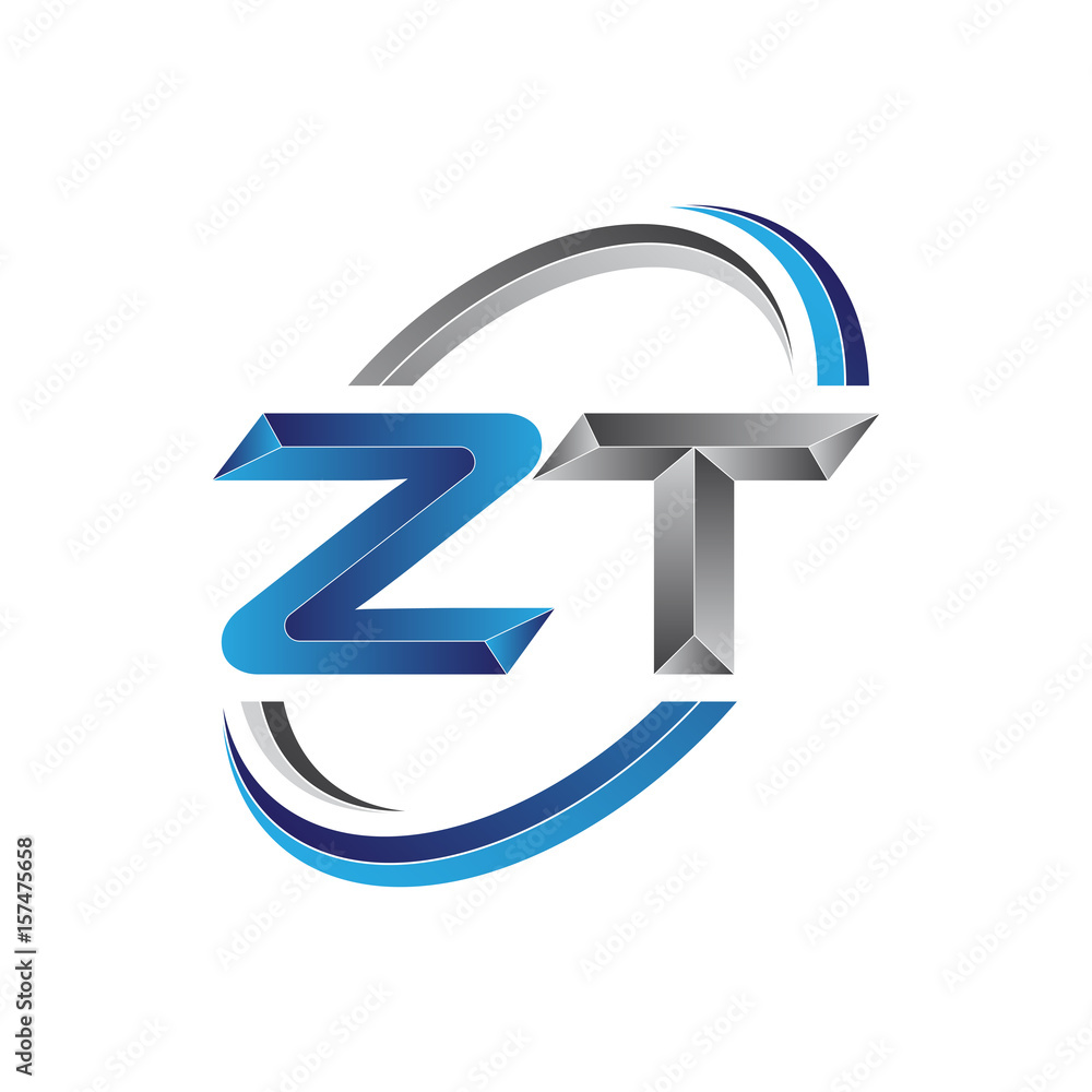 Simple initial letter logo modern swoosh ZT Simple initial letter logo modern swoosh ZT
