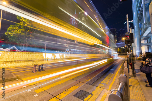 Hong Kong with busy traffic at night
