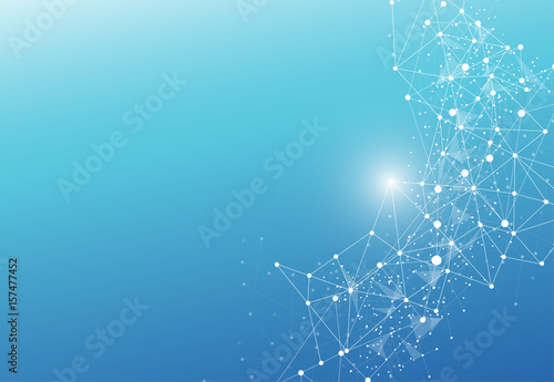 Abstract Polygonal Space Background with Connecting Dots and Lines