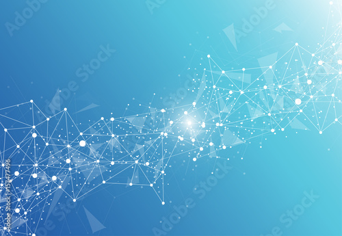 Abstract Polygonal Space Background with Connecting Dots and Lines photo