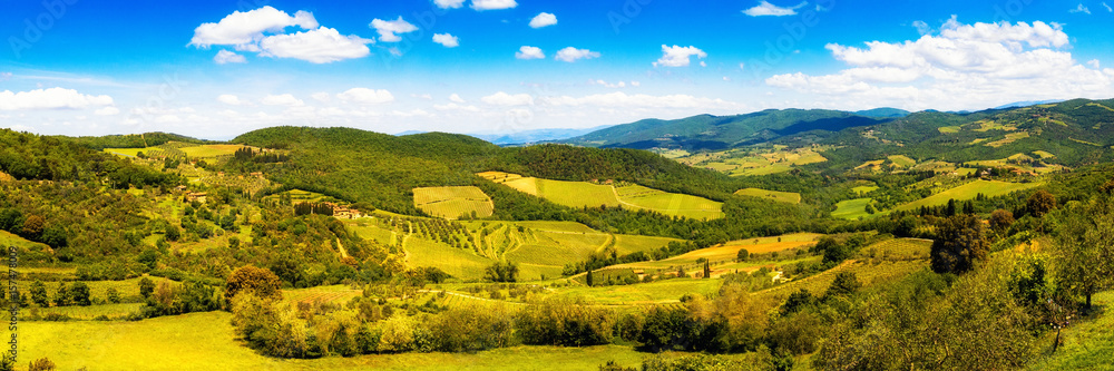 Obraz premium Chianti Rolling Hillside Panorama