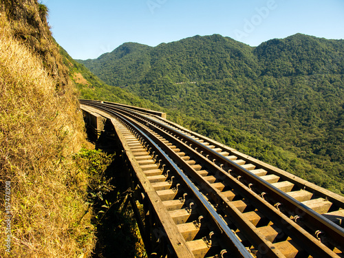 Train rails in southern Brazil