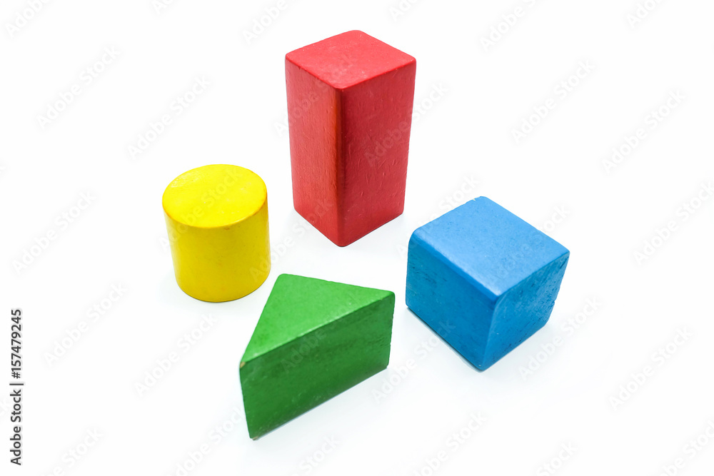 Children's Colorful toy blocks, isolated on a white background Children's Colorful toy blocks, isolated on a white background