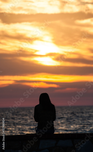 Sunset on beautiful beach © Chonlapoom Banharn