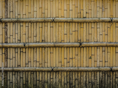 Old Bamboo wall with mold cause of humidity.