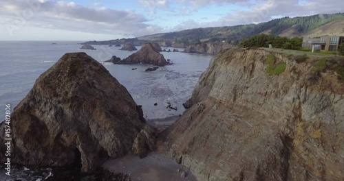 Spectacular aerial view of the Northern California Coast near Mendocino.