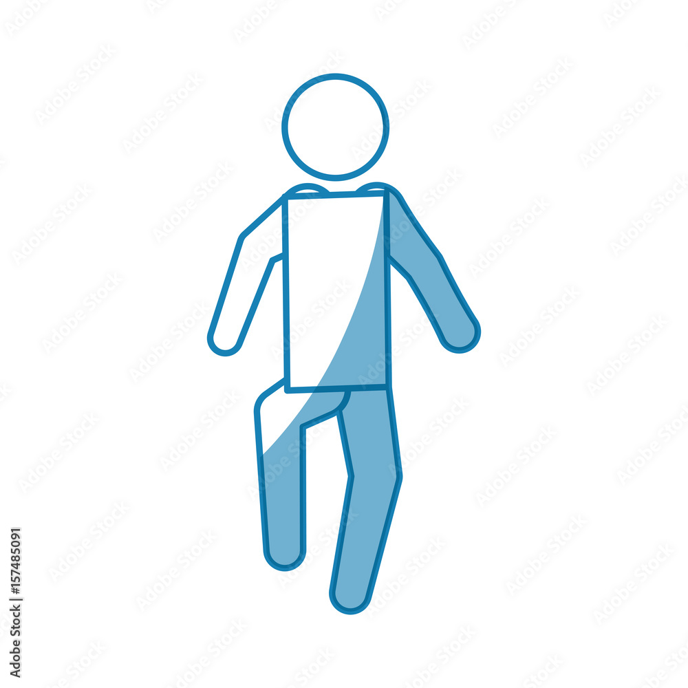 blue, line pictogram man silhouette over white background, vector illustration blue, line pictogram man silhouette over white background, vector illustration