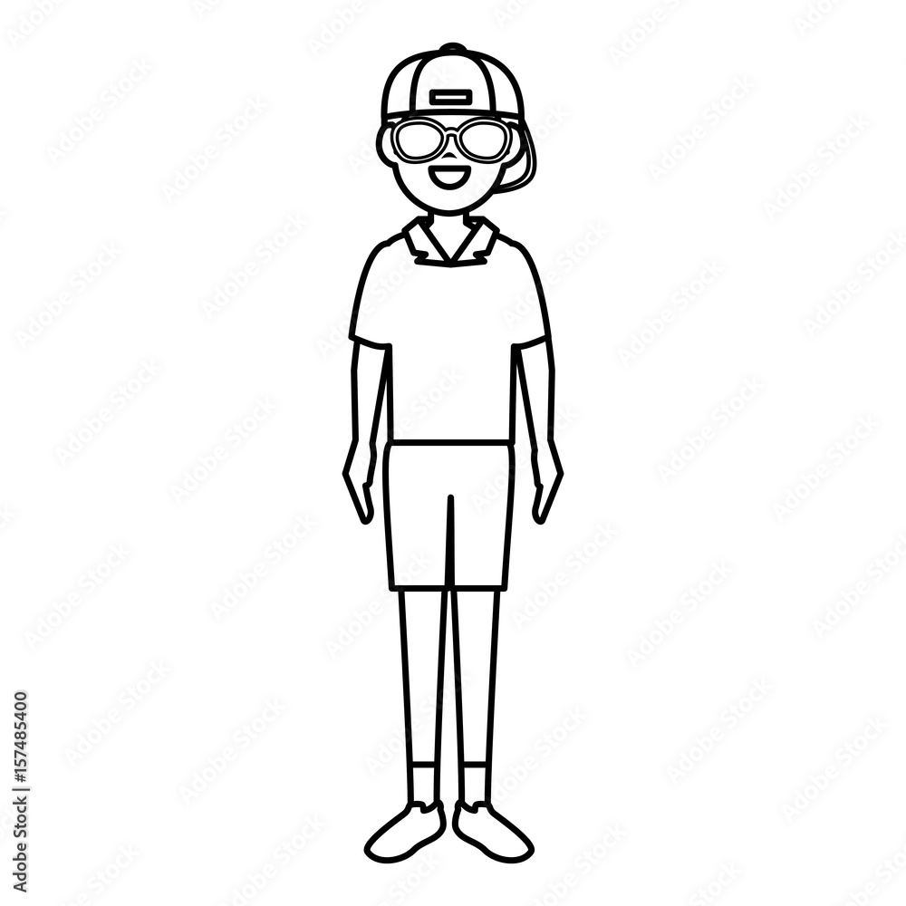 young man avatar character vector illustration design