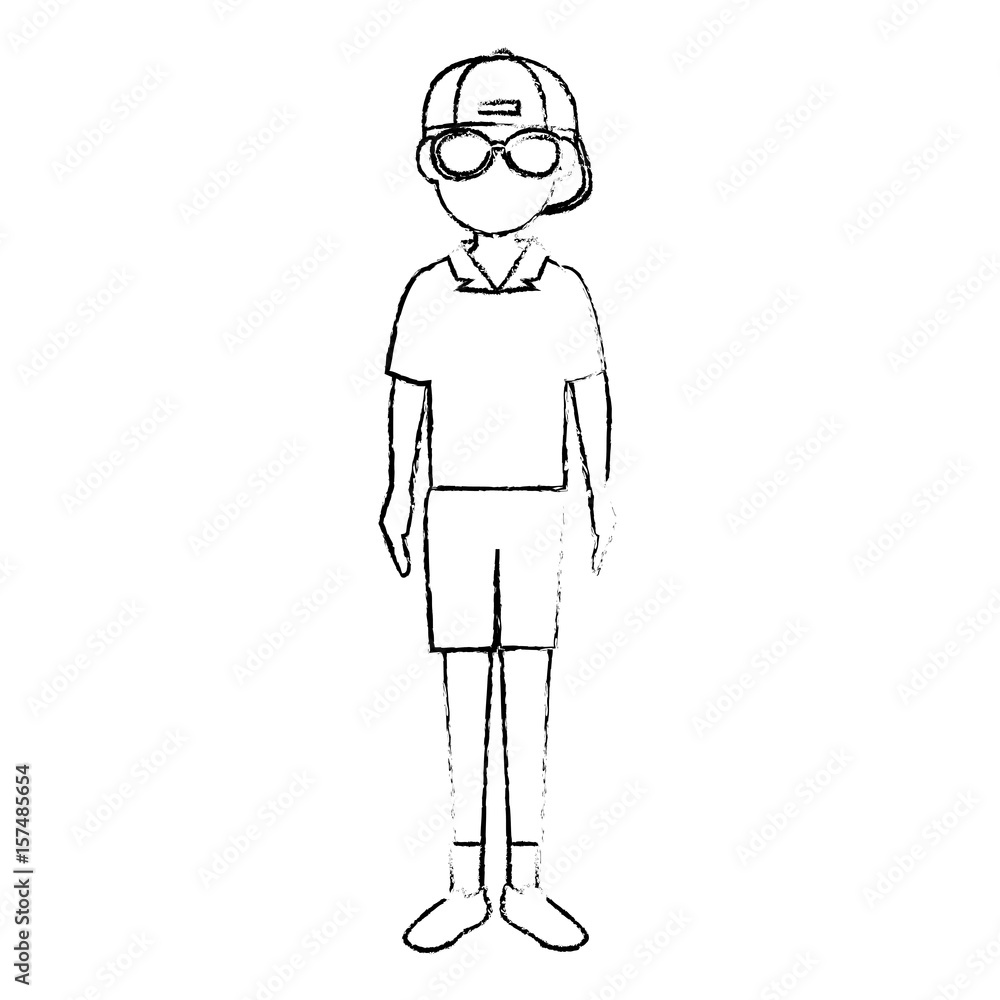 young man avatar character vector illustration design