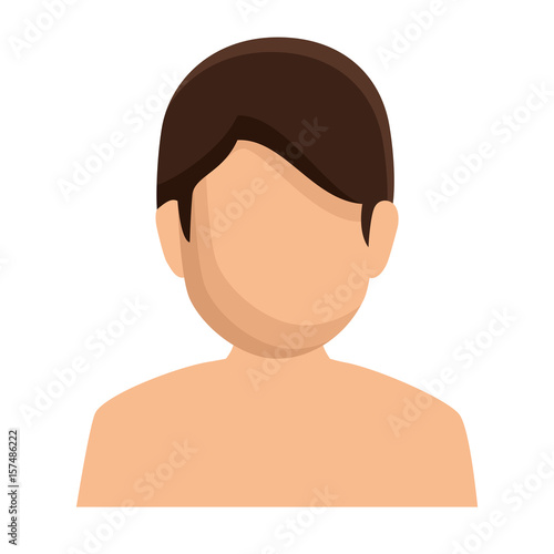 young man shirtless avatar character vector illustration design