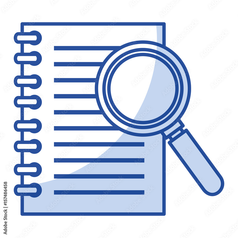 note book with magnifying glass vector illustration design note book with magnifying glass vector illustration design