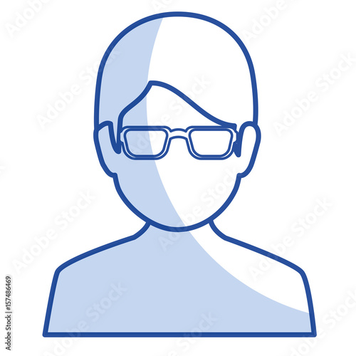 young man shirtless avatar character vector illustration design